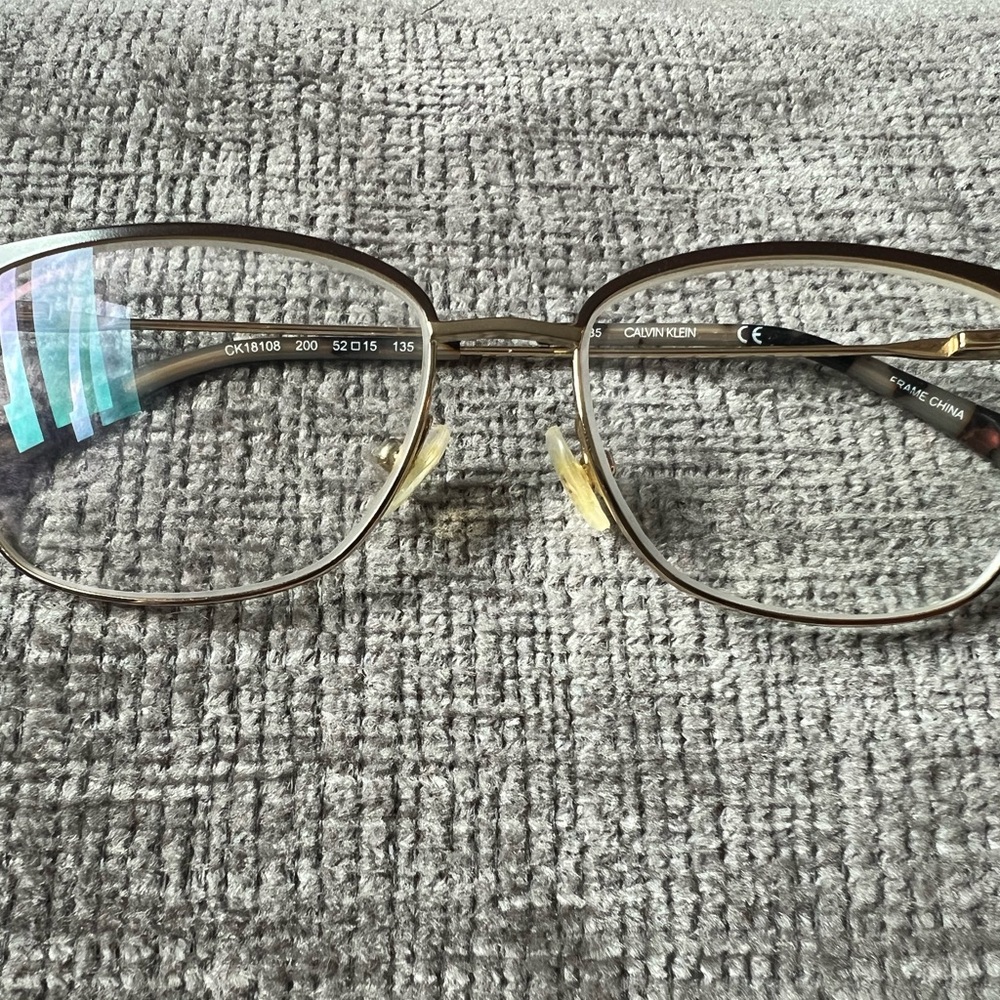 Calvin Klein Metallic Gold Eyeglasses